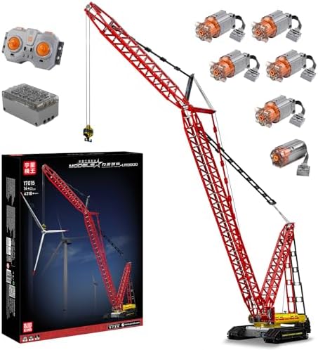 Mould King Technik RC Crawler Crane Building Block Kit, 17015 Tower Crane Model Kit with Motors, Construction Vehicle Model Kit for Age 14+/Adult (4,318 Pieces)