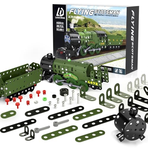 image for Lucky Doug STEM Building Projects Model Train Set Toys for Boys Kids 8