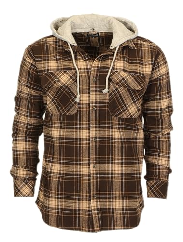 Amazon.com: Gioberti Men's Removable Hoodie Plaid Checkered