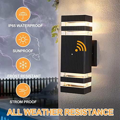 Boxcupin Dusk To Dawn Sensor Outdoor Wall Lights 4 Pack, Up And Down Lights Outdoor Wall Sconces, Aluminum Waterproof Outside Lights For House Porch Hallway Patio Garage #TOP2