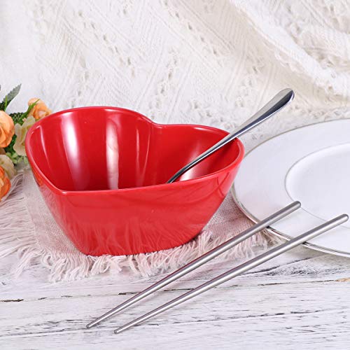 Bsetonzon 1Pc Heart Shaped Salad Bowl/Cereal Bowls/Soup Bowls/Small Rotating Pot Dish For Household Party (Red) #TOP5