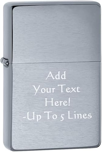Vista 49 de Zippo Encendedor - Encendedor personalizado cromado a prueba de viento personalizado grabado (cromo cepillado) #200
