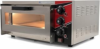 HG Commercial Electric Pizza Oven, 14 * 16" Stone Base, Stainless Steel Pizza Maker with Timer & Temperature Control for Restaurants & Home Use