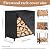 Klmnop 4ft Firewood Rack Cover, Waterproof 420D Oxford Outdoor Firewood Storage Cover with Zipper and Drawstring and Windproof Straps for Log Holder(48" W x 24" D x 42" H)
