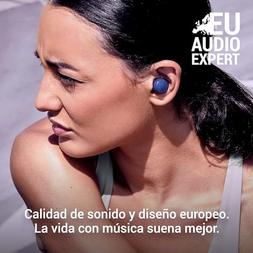 Energy Sistem Racebuds - Auricolari Sportivi Senza Fili (Plastica 100% Riciclata, Impermeabilità IPX4, Secure-Fit+, Batteria 22 Ore, Tecnologia Bluetooth) - Blu - 8