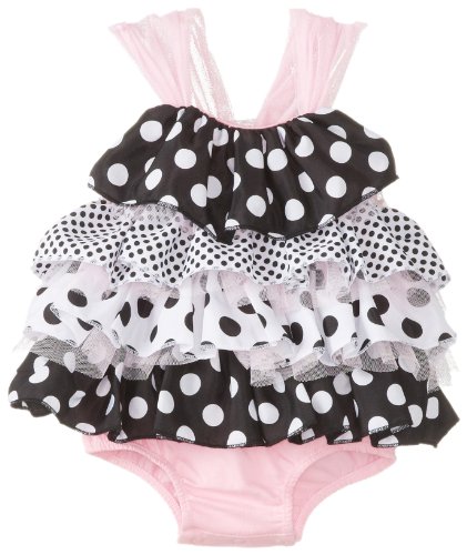 Mud Pie Baby-Girls Newborn Polka Dot Ruffle Bubble