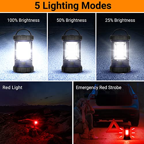 Camping Lantern, 3200LM LED Lanterns for Power Outages, 4600mAh Phone Charger & Rechargeable Lantern, 5 Light Modes Camping Lights & Lanterns for Hurricane/Emergency, CT CAPETRONIX Camping Accessories