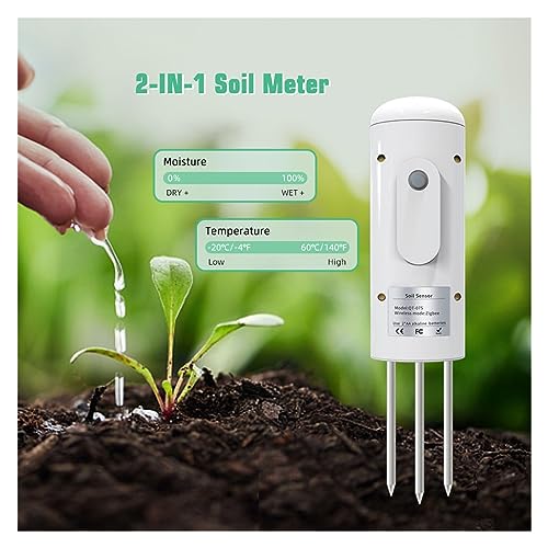 QRANC Feuchtigkeitsmesser-Detektor Tuya Zigb Drahtlose Boden Feuchtigkeit Meter Temperatur Feuchtigkeit Tester Anlage Monitor Detektor for Garten Pflanzen Benutzerfreundlich, einfach zu handhaben – Bild 4