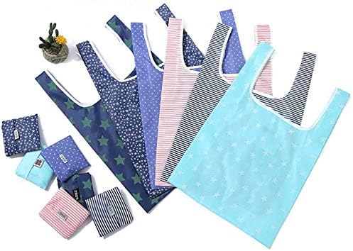 Amazon For 防水エコバッグ 1個セット 簡単 折り畳み ポケットサイズ スクエアバッグ おしゃれ コンパクト 収納 おおきめ ショッピング バッグ 1枚セット エコバッグ 買い物バッグ