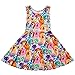 Jxstar Little Girls Animal Print for Skater Cartoon Rainbow Dog Pattern Sleeveless Dress Rainbow Dog 130