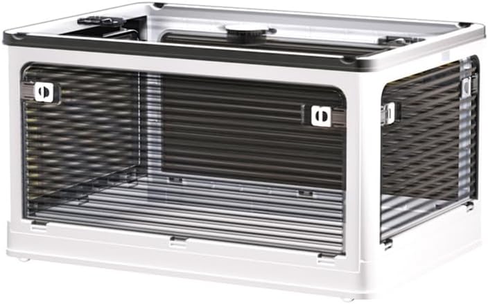 Quilt Storage Bins, Clear Closet Organizers, 4 Way Opening Bottom Pulley Design, Multifunctional Storage Bins, Moving Clothes Packing for Clothing, Blanket,(Medium 47.5x35.5x24-Brown White)