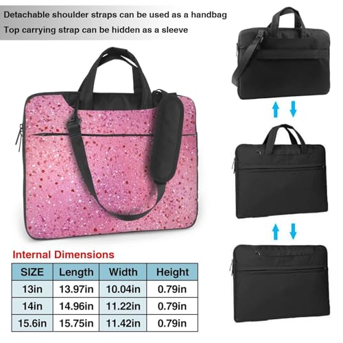 Bolso portátil rosa con brillo para laptop 15.6 pulgadas miniatura 4
