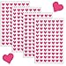 Sticker de Coeur en Feutre Autocollants de Scrapbooking de Coeur Saint Valentin Autocollant Auto-Adhésif de Coeur Amour pour DIY Saint-Valentin Anniversaire (Rose Rouge, 4 Feuilles)