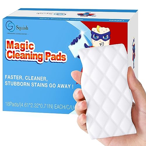 Squish Magic Eraser Sponge 18-Pack, Extra-Durable Melamine Pads