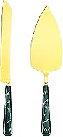 Vista 1 de Chandler Cake and Pie Server Kit Wedding Cake Serving Kit Stainless Steel 18/10 Cutlery Set 2 Pieces Pastry Servers (Green)
