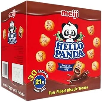 Meiji Japan Biscuit Hello Panda Snacks Chocolate, 630 g, Pack of 30 Limited Edition Share Pack for Any Occasion