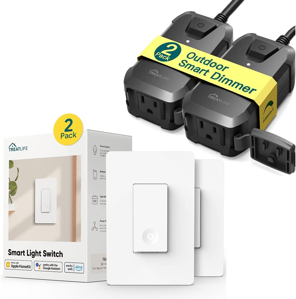 Smart Homekit Switch + Dimmable Smart Plug 2 Pack Bundles