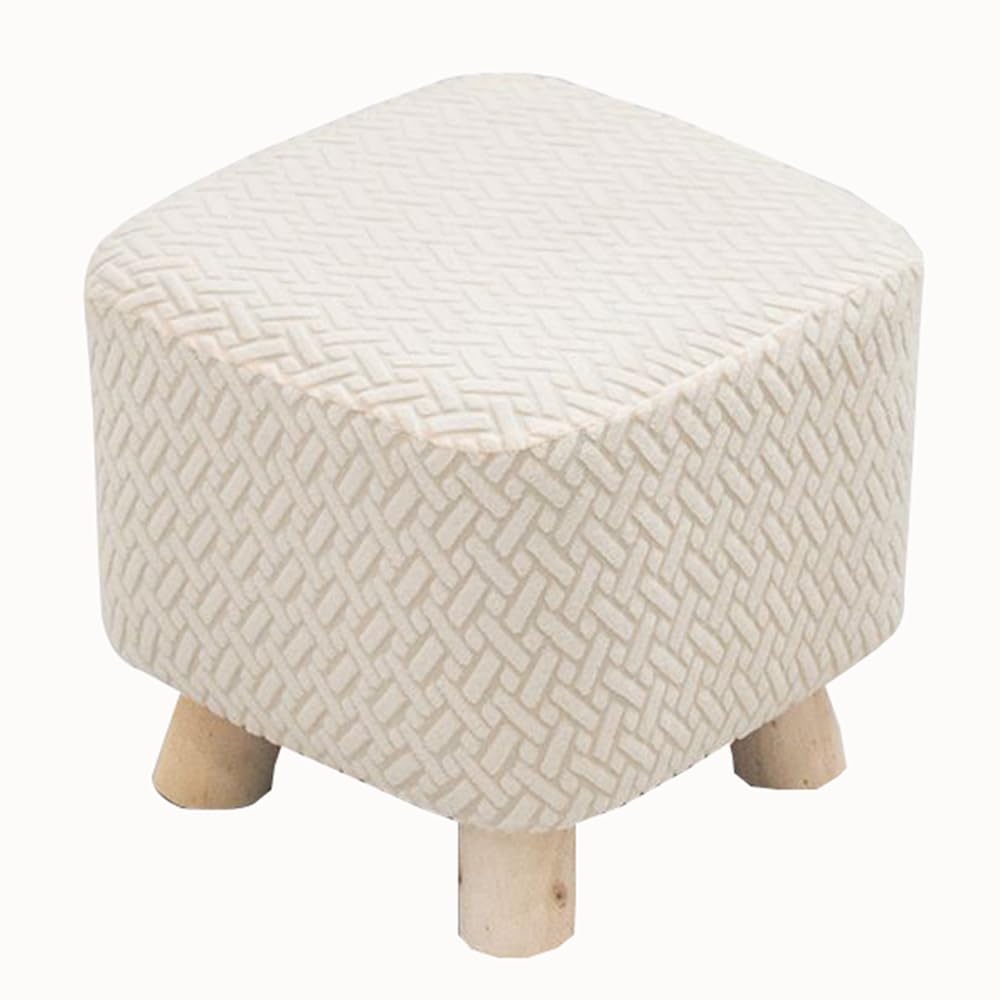 XGANGM Small Square Foot Stool Cover 2/4 Pieces - 28x28x17 CM Ottoman Chair Slipcover Cover Small Square Pouffe Cover Footstool Protector Cover With Elastic Bottom Washable,4#2PCS,28x28x17cm