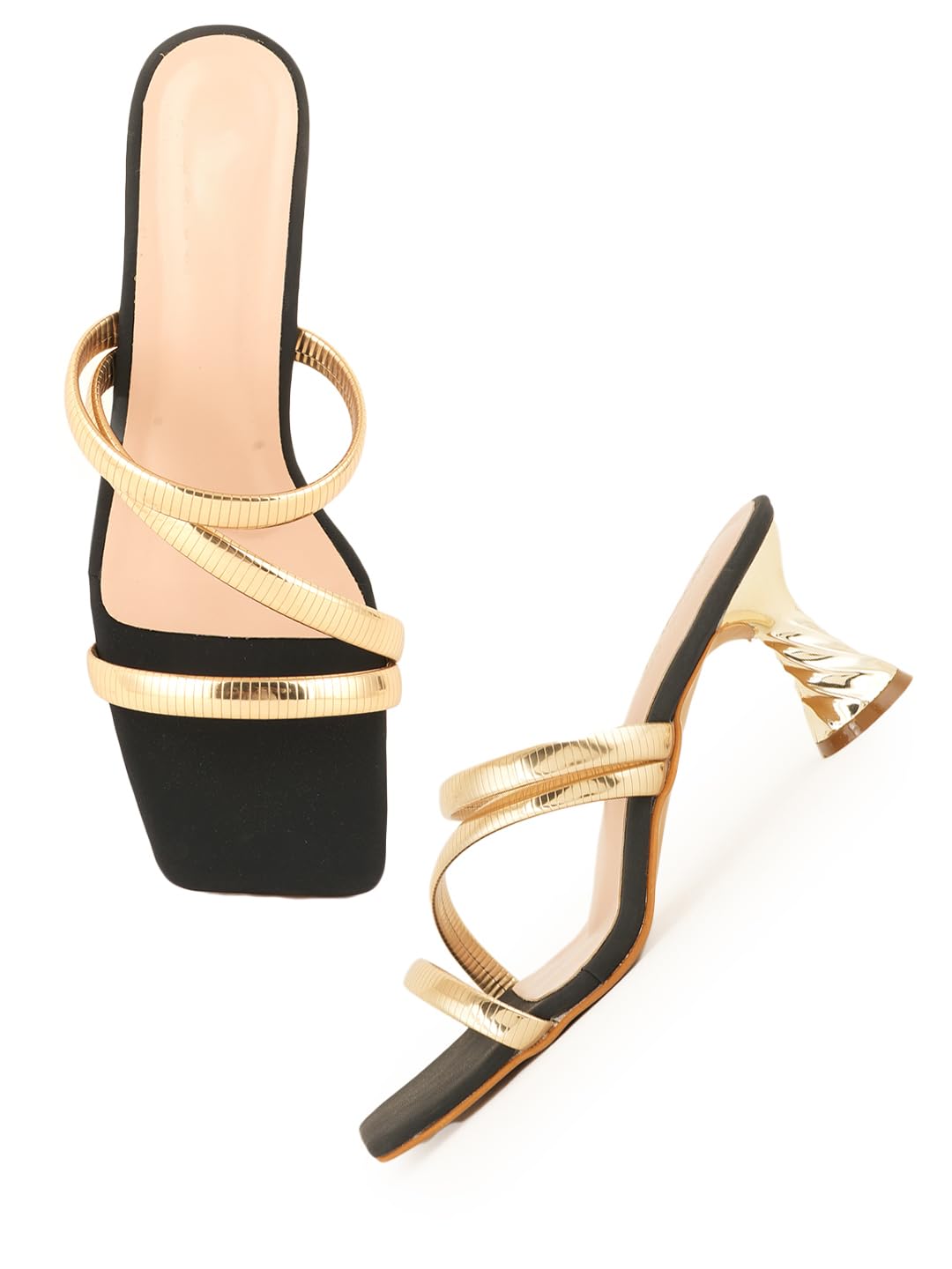 belve paris Golden Laser-Cut Formal Heels - Intricate Metallic Pump-picture-30