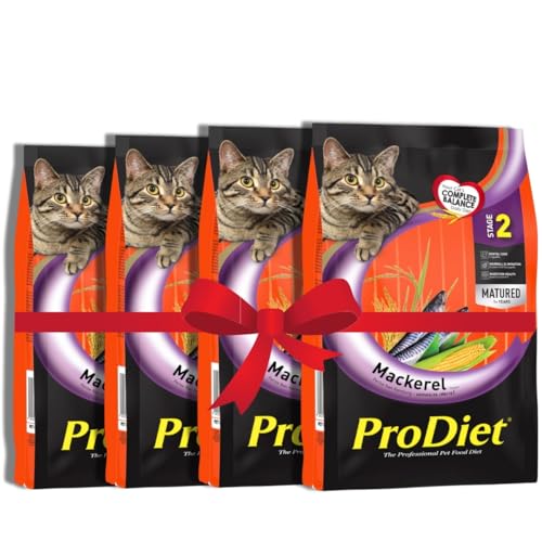 Image of Prodiet Dry Cat Food Adult (1+ Years) Mackerel Fish Flavour for Healthy Skin and Coat Essential Omega 3 and Omega 6 500 Gram Pack of 4 (500 Gram X 4)