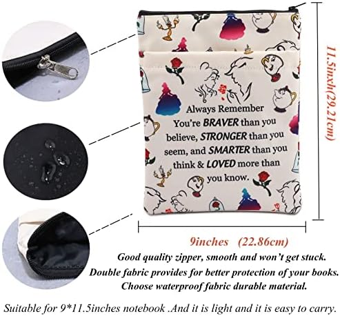 Custodia Per Libri Beauty And The Beast - Con Zip, Regalo Per Princess, 22.86x29.21 Cm - Foto 12