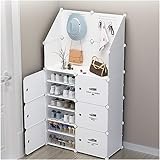 ININOSNP Schuhregal, 6-stöckiges Schuhregal, platzsparendes Kunststoff-Schuhlager, Verwaltungseinheit, Schrank, Lagermanager mit Mantel