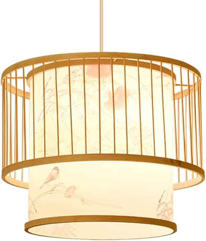Lanterne en parchemin et suspension osier pour salon et chambre