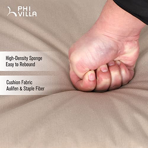 Phi Villa Patio Conversation Dining Set For 4 Person Outdoor Bistro Dining Table And Upholstered Dining Swivel Chairs With Cushion 5 Pieces Contemporary Square Dining Table Set With Umbrella Hole #TOP7