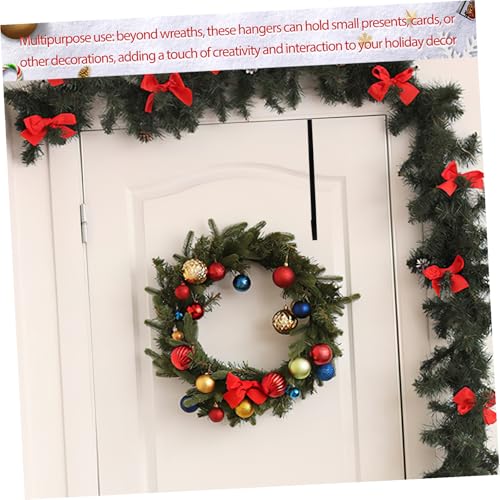 Colgador de coronas para puerta principal, chimenea y ventanas navideñas 4