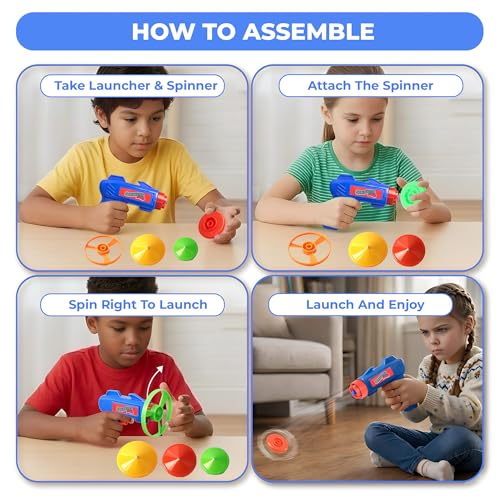 Image of Ratna's Spin Master Duo Combo of Flying Wheels & Spinning Tops, Outdoor & Indoor Play Toy for Kids 5+ Years (Pack of 2)