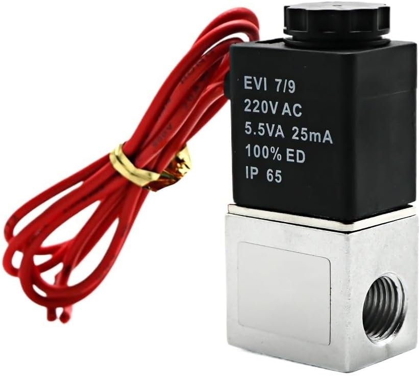 DC 12V 24V 110V 220V Electric Solenoid Valve 1/4" 2 Way Normally Closed Direct-acting Pneumatic Valves For Water Air Gas(AC 110V,No joint)