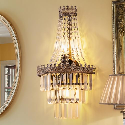Image of TOCHIC Crystal Wall Sconces Vintage French Empire Wall Light Fixtures