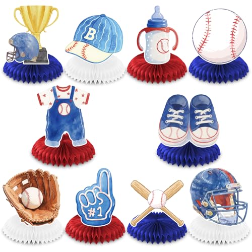 Baseball Baby Shower Decorations Little Slugger is On the Way Baseball Honeycomb Centerpieces for Tables Decor Favors for Baby Boy Sports Theme Baby Shower Celebrations Party Supplies