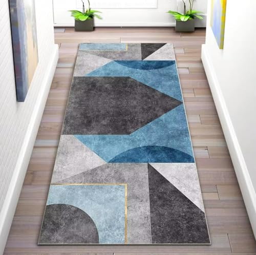 Alfombra de cocina y pasillo moderna abstracta de 60x150cm lavable para suelos limpios 2