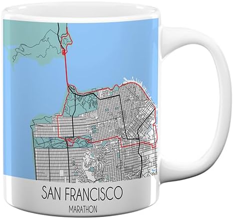 Miniatura 52 de TJ Originals Taza de café New York City Trail, taza de cerámica de 11 onzas, regalos motivacionales para hombres, recuerdo de camino de maratón