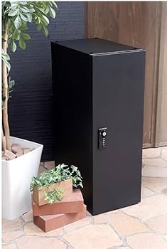 ポスト 置き型 宅配ボックス付き スタンドポストおしゃれ 一戸建て用【ブラック】 Amazon.co.jp: 宅配ボックス ポスト付き 一戸建て用 ダイヤル錠