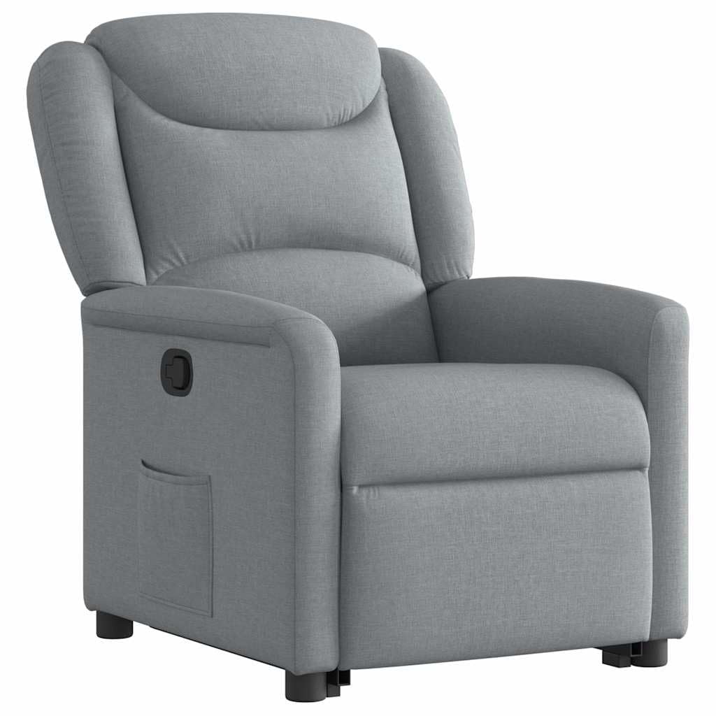 Sillón reclinable elevable de Tela Gris Claro