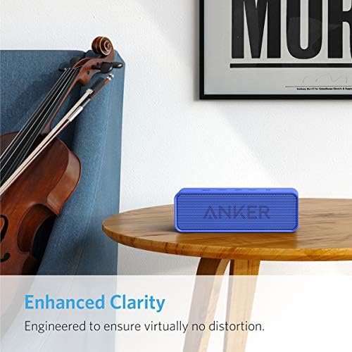 Anker Bluetooth Speaker, Soundcore Speaker Upgraded Version with 24H Playtime, Stereo Sound, BassUp Technology, 66ft Bluetooth Range, Built-In Mic, Portable Wireless Speaker for iPhone, Samsung