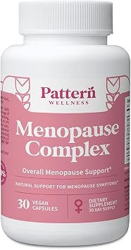 Pattern Wellness Menopause Complex Herbal Supplement for Womens Wellness & Hormone Health Support with Black Cohosh, DIM & Bioperine 30 Vegan Capsules, 3rd Party Tested