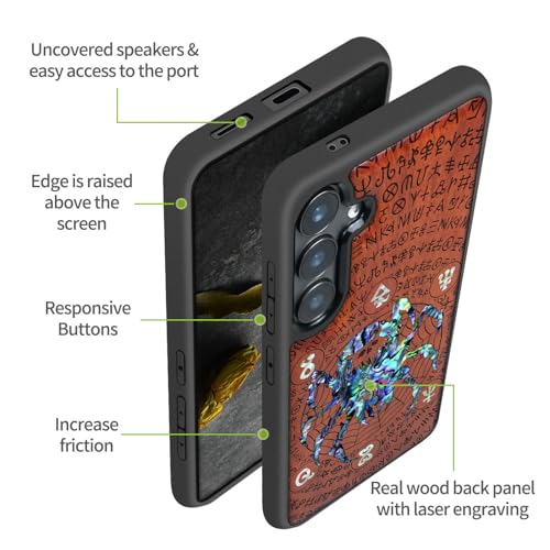 Étui Samsung S25 antichoc en bois véritable pour éviter les rayures
