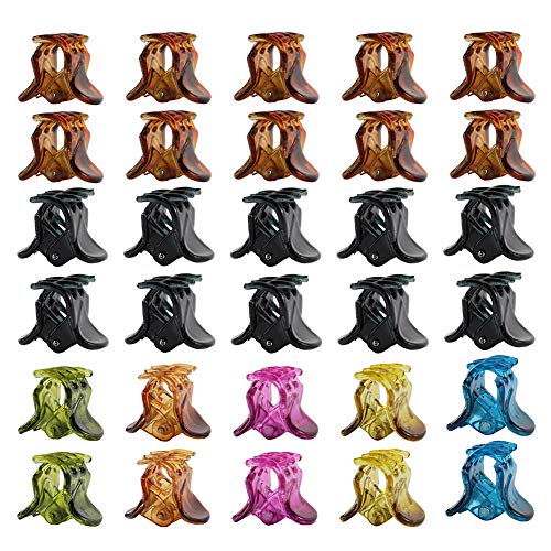 Mini Hair Claw Clips - Plastic Hair Jaw Clips Pins Clamps Grip 30Pcs
