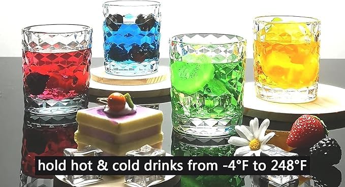 Image of Premium 300 ML Water & Juice Drinking Glasses Set of 6 Vintage Glassware Set for Juice, Cocktail, Mocktail,Whisky All Beverages Everyday Uses for Gift (6, MT-02)