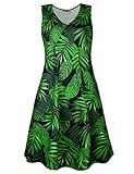 Ivicoer Women's Summer Beach Dresses V-Neck Floral Printed Tank Swing Dress Plus Size with Pockets