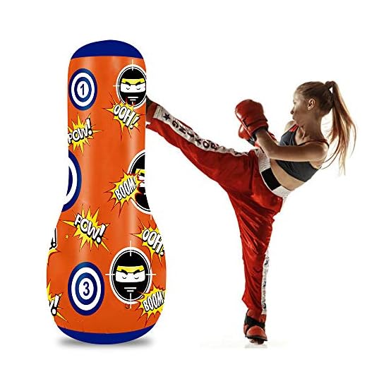 TUOWEI Inflatable Kids Punching Bag,Double-Sided Standing Inflatable Punching Bag for Kids and Adults,Free Standing Boxing Bag Youth Punching Bag