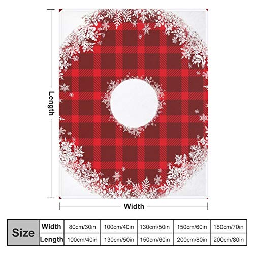 Btrada Fleece Flannel Throw Blanket Fade Resistant Air-Conditioned Quilts Multipurpose Fluffy Blanket Rustic Tartan Plaid Snowflake Pattern Bed Throws For Adults Kids, 40 X 50 Inches #TOP1