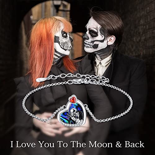 LILALO Nightmare Bracelet Sterling Silver Abalone Shell Jack and Sally Bracelet Skull Jewelry2