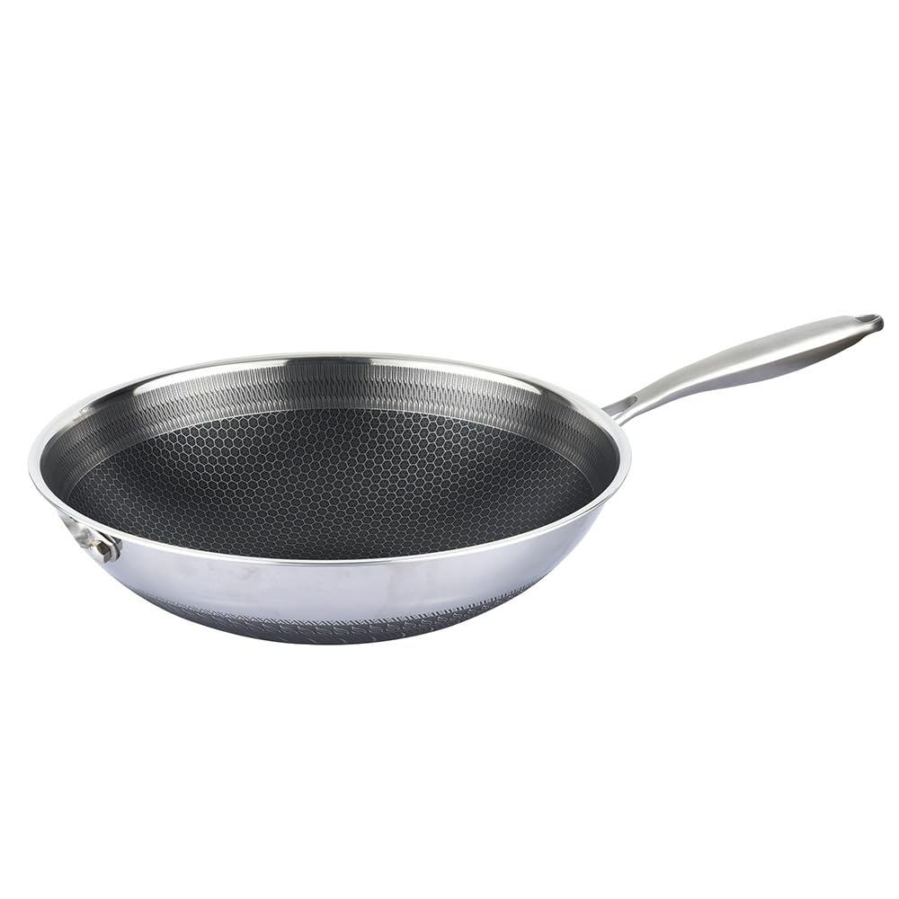 Cheffinger Padella wok in acciaio inox, diametro 32 cm a induzione