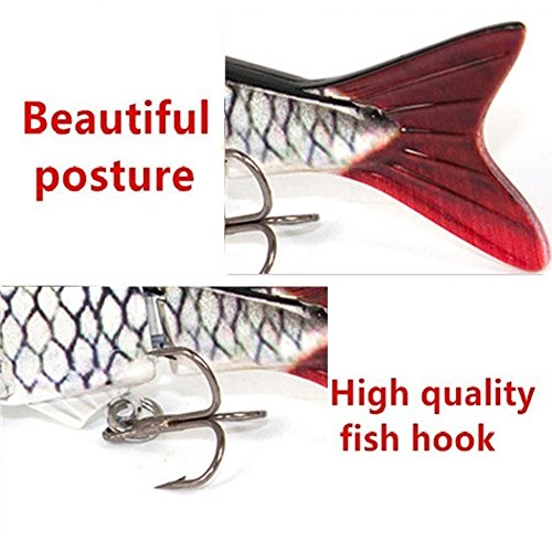 image for Sfeexun Lifelike 4 Segment Big Giant Sinking Fishing Bass Lures Artifi