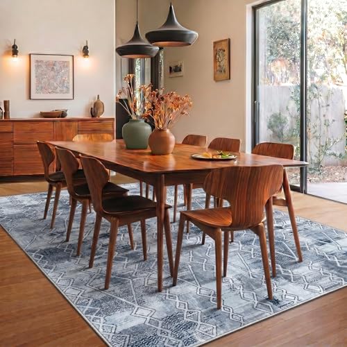 Image of Medallion Vintage Look Carpet for Living Room Bedroom Dining Room | Washable Area Rug with Non Slip TPR Backing | Modern Floor Carpet for Home(Design10-22x55 Inches)