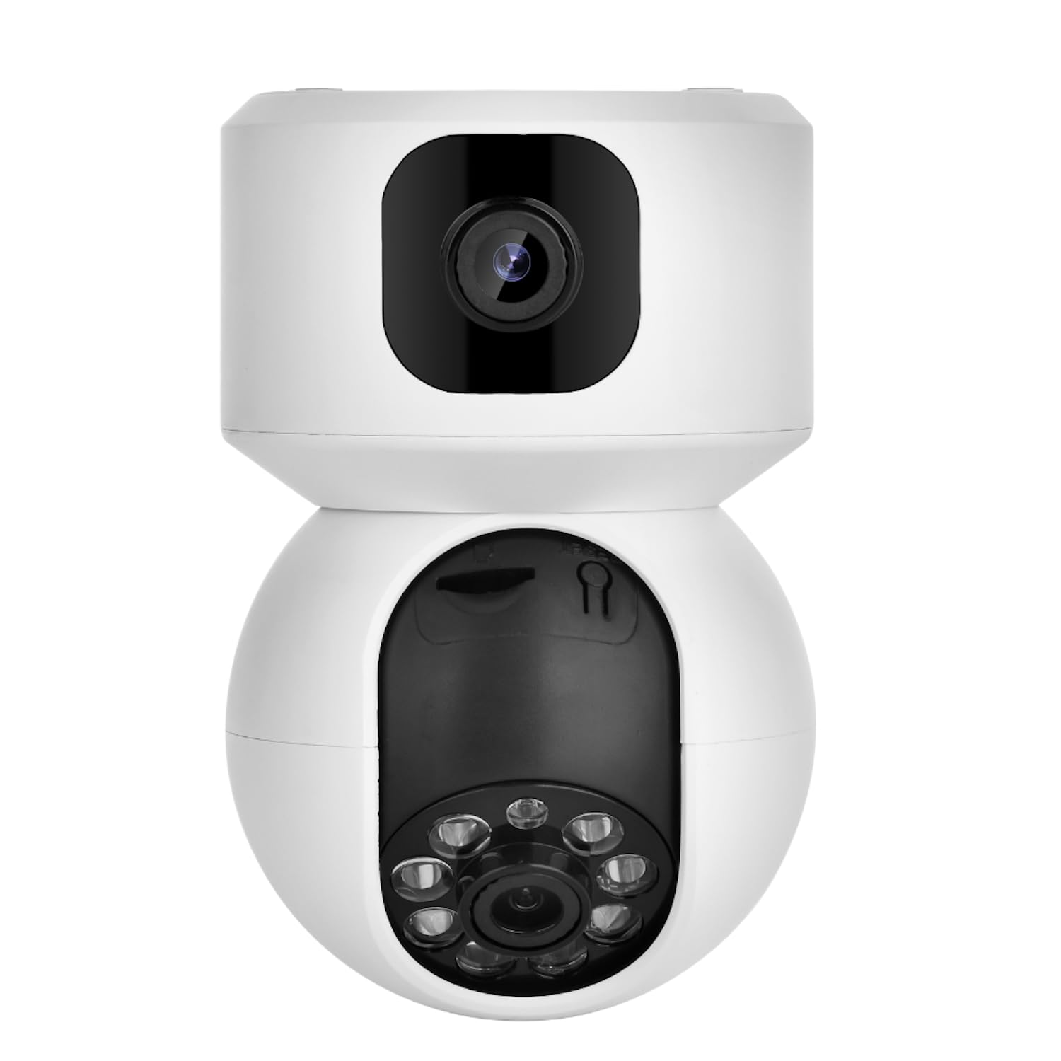 LIFEBOX WOWI Caméra intérieure WiFi Double Objectif Surveillance Domicile, Blanc